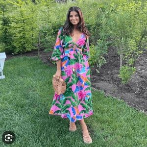 Anthropologie NWT Farm Rio x Anthropologie
Printed V-Neck Cutout Dress Size M.